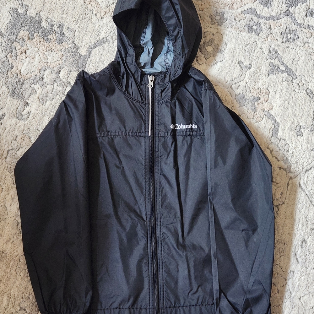 Columbia Black Hooded Windbreaker Jacket